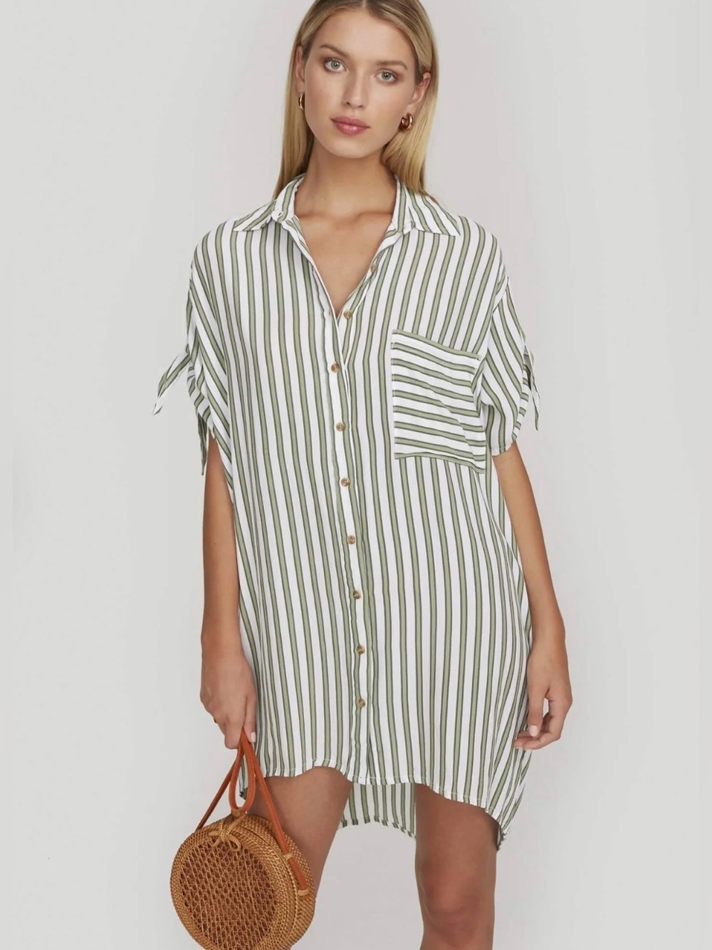 Faithfull the Brand Porte Shirt Dress Almeria Stripe Size 2 - Picture 1 of 11